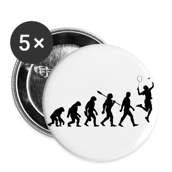 Evolution - Badminton - Sport - Buttons groß 56 mm (5er Pack) - Weiß - Vorne