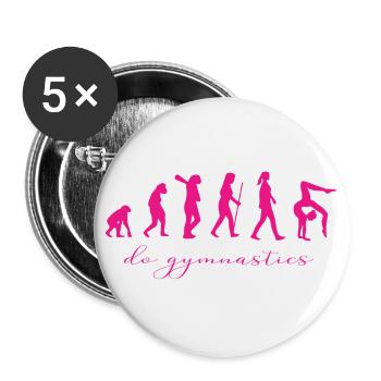 The evolution of gymnastics and gymnastics - Buttons large 2.2''/56 mm (5-pack) - white - Front