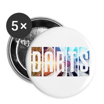 Darts Dart Dart Dartboard Gift - Buttons large 2.2''/56 mm (5-pack) - white - Front