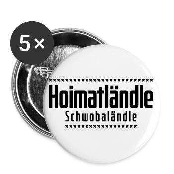 Hoimatländle Schwobaländle Schwaben Schwäbisch - Buttons groß 56 mm (5er Pack) - Weiß - Vorne