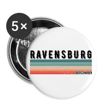 Ravensburg Ravensburger Oberschwaben Retro Vintage - Buttons groß 56 mm (5er Pack) - Weiß - Vorne