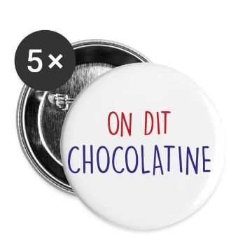 on dit chocolatine - Lot de 5 grands badges (56 mm) - blanc - Devant