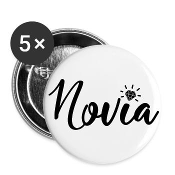 Novia Girlfriend Engagement Bridal Shower Wedding - Buttons large 2.2''/56 mm (5-pack) - white - Front