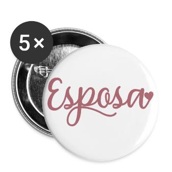 Esposa Cute Wife To Be Bride Couple Wedding Gift - Buttons large 2.2''/56 mm (5-pack) - white - Front