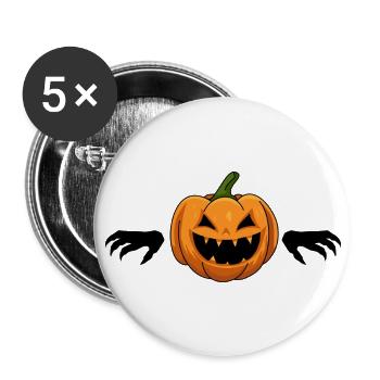 Pumpkin Halloween - Buttons large 2.2''/56 mm (5-pack) - white - Front