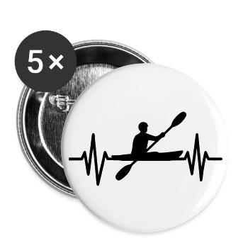 Heartbeat Kayak - Buttons large 2.2''/56 mm (5-pack) - white - Front
