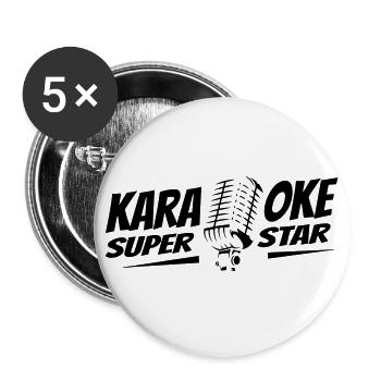 karaoke 01 music singer microphone lyrics song song - Buttons large 2.2''/56 mm (5-pack) - white - Front
