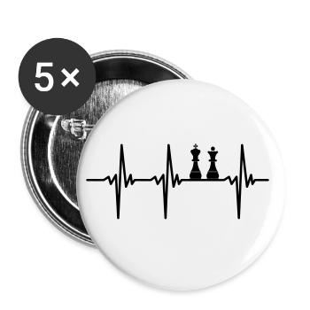 Heartbeat for chess players - Buttons large 2.2''/56 mm (5-pack) - white - Front