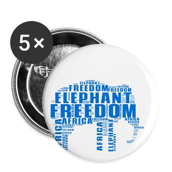 Elephant Family Mama Baby Africa - Buttons large 2.2''/56 mm (5-pack) - white - Front