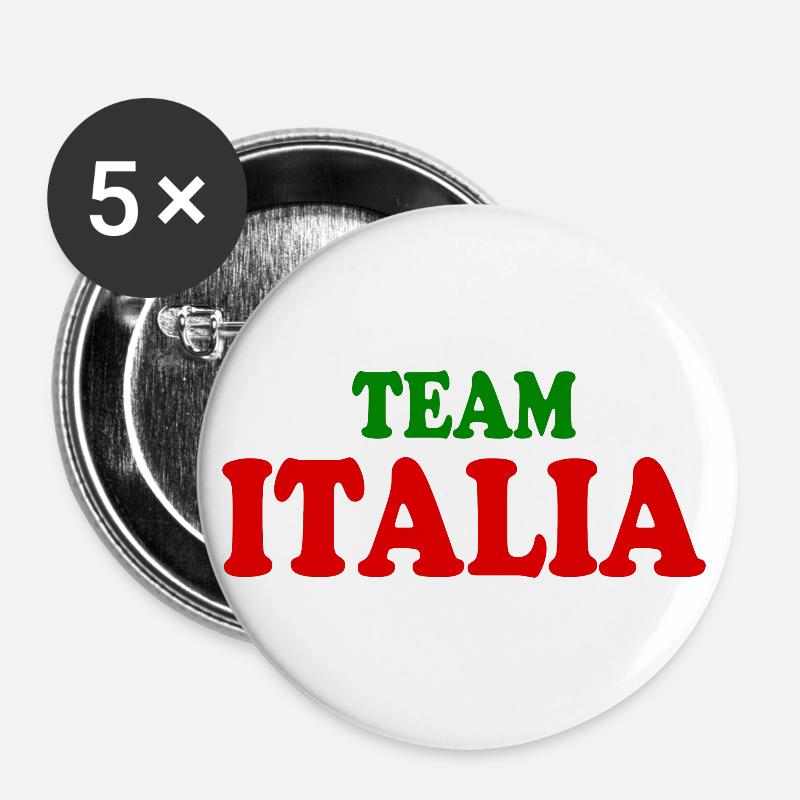 Team italia - Buttons large 2.2''/56 mm (5-pack) - white