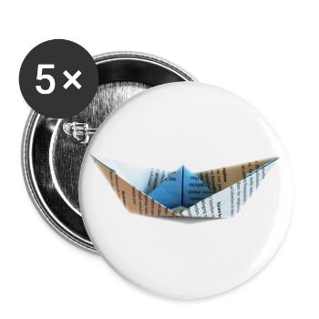 Schiffchen - Buttons groß 56 mm (5er Pack) - Weiß - Vorne