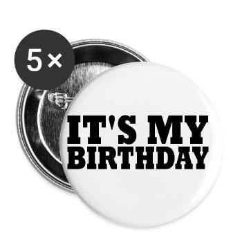 birthday - Buttons large 2.2''/56 mm (5-pack) - white - Front