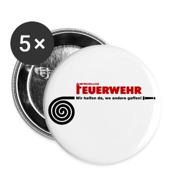 Wir helfen da wo andere gaffen - Buttons groß 56 mm (5er Pack) - Weiß - Vorne