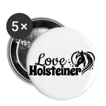Holsteiner Love Heart Horse Head - Buttons large 2.2''/56 mm (5-pack) - white - Front