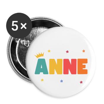 Anne! Customizable - Buttons large 2.2''/56 mm (5-pack) - white - Front