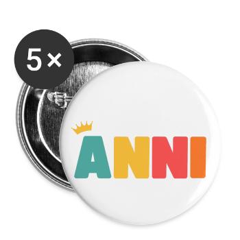 Anni! Personnalisable - Lot de 5 grands badges (56 mm) - blanc - Devant