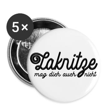 Lakritze mag dich auch nicht - Spruch - Buttons groß 56 mm (5er Pack) - Weiß - Vorne