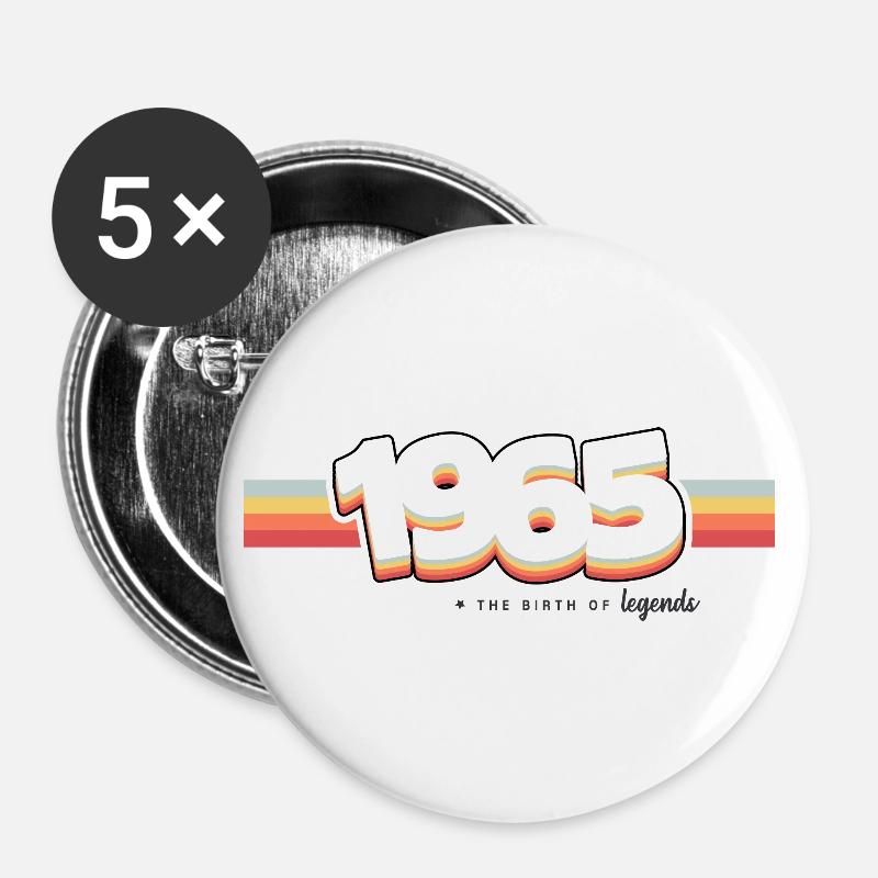 1965 Die Geburt der Legenden - Buttons groß 56 mm (5er Pack) - Weiß