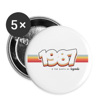 1987 the birth of legends - Buttons large 2.2''/56 mm (5-pack) - white - Front
