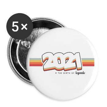 2021 Die Geburt der Legenden - Buttons groß 56 mm (5er Pack) - Weiß - Vorne