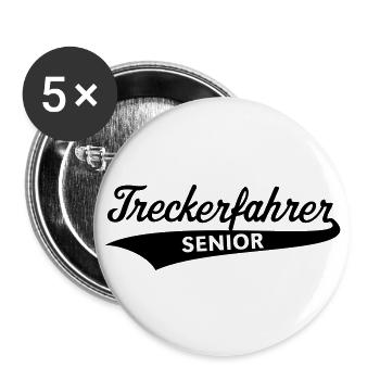 Treckerfahrer Senior (Trecker / Traktor / Papa) - Buttons groß 56 mm (5er Pack) - Weiß - Vorne