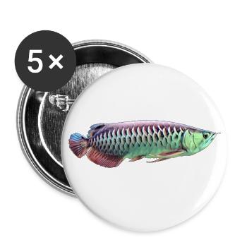 Asian Arowana Monster Fish Keeper - Buttons large 2.2''/56 mm (5-pack) - white - Front