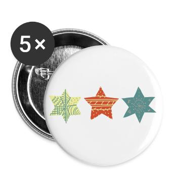 Poinsettias - Buttons large 2.2''/56 mm (5-pack) - white - Front