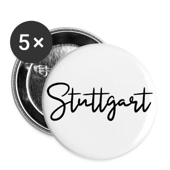Stuttgart - Buttons groß 56 mm (5er Pack) - Weiß - Vorne