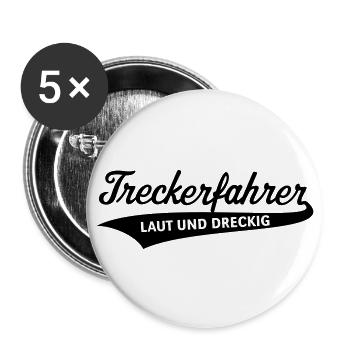 Treckerfahrer – Laut Und Dreckig (Trecker / Black) - Buttons groß 56 mm (5er Pack) - Weiß - Vorne