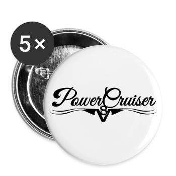 PowerCruiser V8 - Lot de 5 grands badges (56 mm) - blanc - Devant