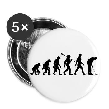 Evolution Minigolf - Miniatur Golf - Bahnengolf - Buttons groß 56 mm (5er Pack) - Weiß - Vorne