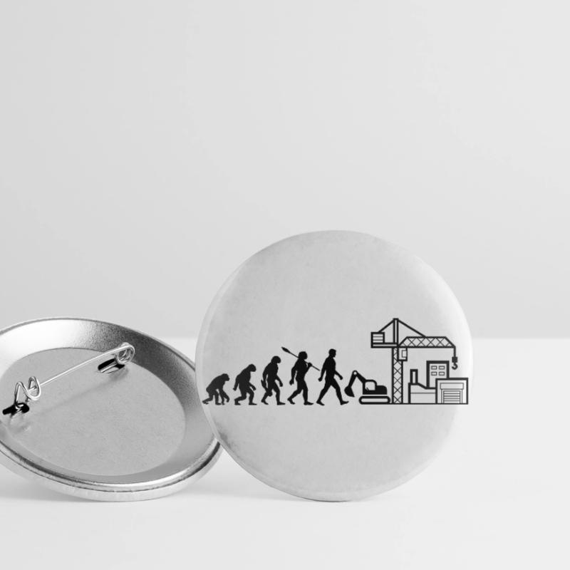 Evolution - Construction Site - Construction Worker Buttons large 2.2''/56 mm (5-pack)