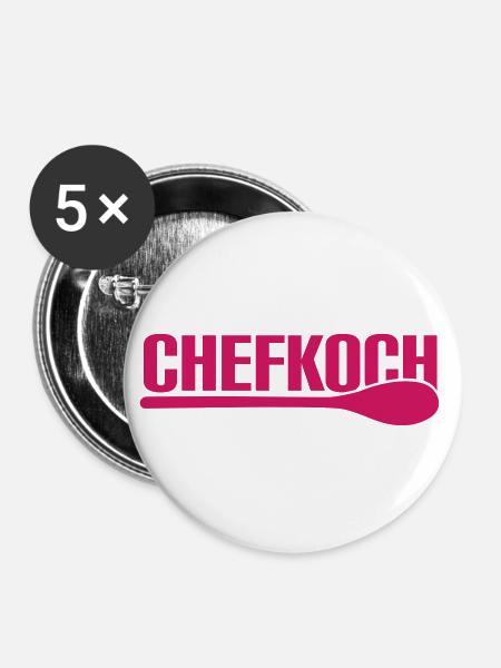 Chefkoch - Buttons groß 56 mm (5er Pack) - Weiß