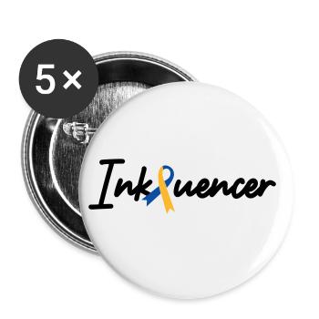 Inkluencer Inklusion Down Syndrom - Buttons groß 56 mm (5er Pack) - Weiß - Vorne
