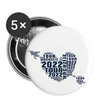 Hochzeit Tour 2022 Junggesellen T-Shirt Geschenk - Buttons groß 56 mm (5er Pack) - Weiß - Vorne