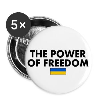 The power of freedom - Buttons large 2.2''/56 mm (5-pack) - white - Front