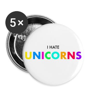 I hate unicorns - Buttons large 2.2''/56 mm (5-pack) - white - Front