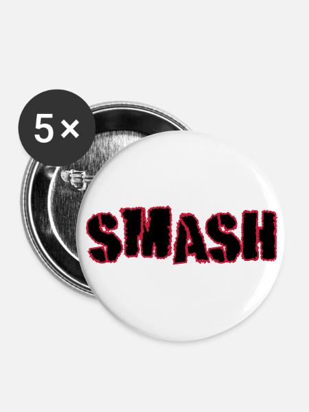 Smash - Buttons groß 56 mm (5er Pack) - Weiß