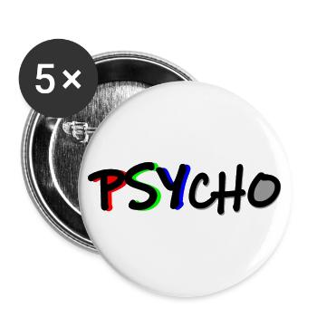 PSYcho Lettering Goa Psy Progressive Trance Music - Buttons large 2.2''/56 mm (5-pack) - white - Front