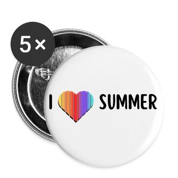 I love Summer - Buttons groß 56 mm (5er Pack) - Weiß - Vorne