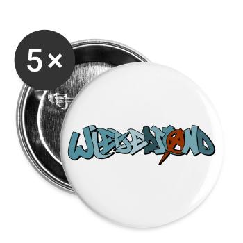 Punker Wiederstand Anarchy Anarchist - Buttons groß 56 mm (5er Pack) - Weiß - Vorne