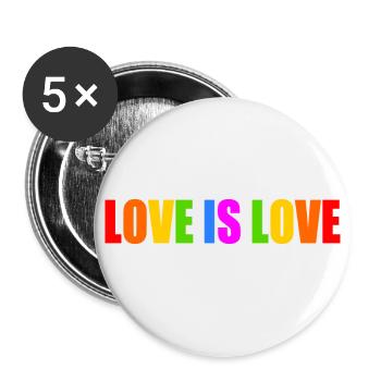 Love is love - Buttons large 2.2''/56 mm (5-pack) - white - Front