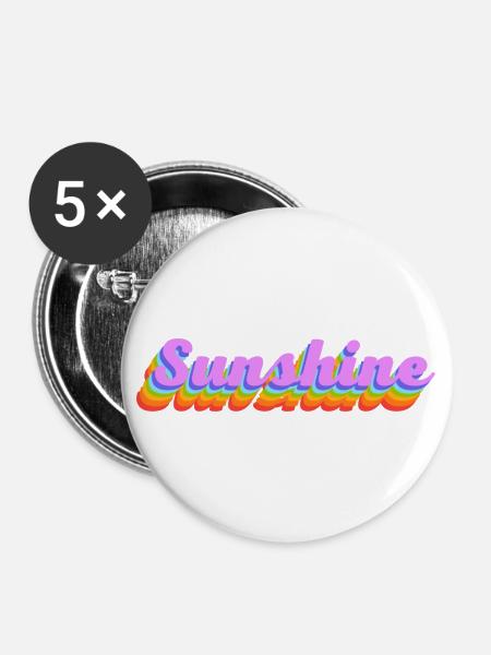 sunshine - Buttons groß 56 mm (5er Pack) - Weiß