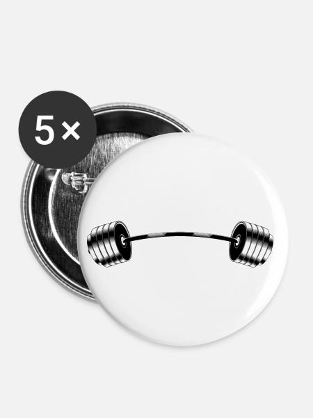 Barbell - Buttons groß 56 mm (5er Pack) - Weiß