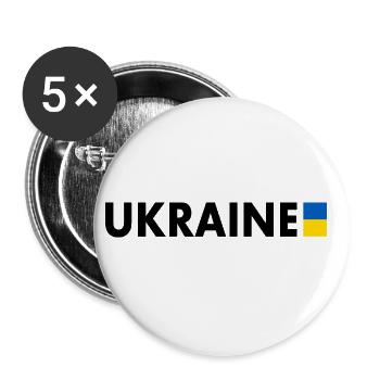 Ukraine - Buttons groß 56 mm (5er Pack) - Weiß - Vorne