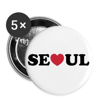 Seoul Love Heart - Buttons large 2.2''/56 mm (5-pack) - white - Front
