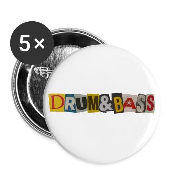 Drum & Bass Mag - Buttons large 2.2''/56 mm (5-pack) - white - Front