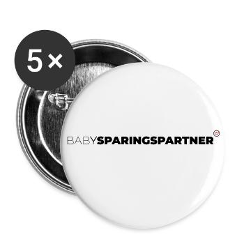Baby Sparingspartner - Buttons groß 56 mm (5er Pack) - Weiß - Vorne