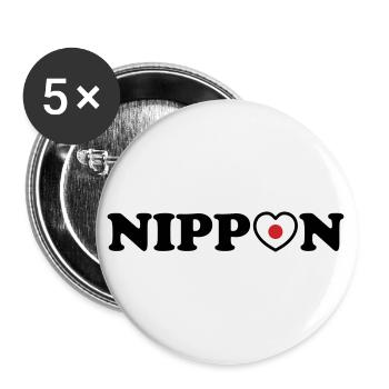 Nippon Love Heart Flag - Buttons large 2.2''/56 mm (5-pack) - white - Front