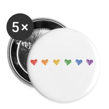 Equality Gay Pride Lgbtq Rainbow Transgender Bisex - Buttons groß 56 mm (5er Pack) - Weiß - Vorne